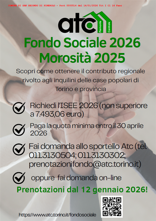 Fondo sociale 2026 (morosità 2025)